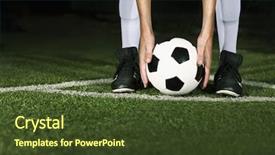  Presentation with corner - Amazing slide set having placing soccer ball for corner backdrop and a tawny brown colored foreground