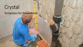  Presentation with tiles - Amazing slides having placing tiles in the bathroom backdrop and a  colored foreground