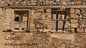  Presentation with crete island - Cool new presentation theme with plague - fortress of the island backdrop and a coral colored foreground