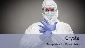  Presentation with hazmat - PPT layouts enhanced with plague - man with intense expression wearing background and a light blue colored foreground