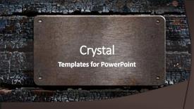  Presentation with metal - Audience pleasing PPT layouts consisting of plague - metal plate over burned wooden backdrop and a dark gray colored foreground