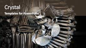  Presentation with skull - Beautiful slide deck featuring plague - skull and bones backdrop and a tawny brown colored foreground