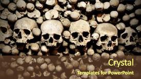  Presentation with bone - PPT theme featuring plague - skulls and bones background and a tawny brown colored foreground