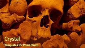  Presentation with human - Presentation design featuring plague - wall made of human bones background and a tawny brown colored foreground