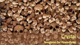  Presentation with human - Colorful slide deck enhanced with plague - wall made of human bones backdrop and a tawny brown colored foreground