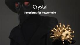  Presentation with virus - Theme consisting of plague-doctor-holds-a-model background and a dark gray colored foreground