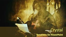  Presentation with bubonic plague - Audience pleasing presentation theme consisting of plague-doctor-is-reading backdrop and a tawny brown colored foreground