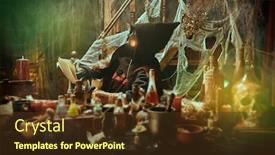  Presentation with bubonic plague - Beautiful PPT theme featuring plague-doctor-is-working backdrop and a tawny brown colored foreground