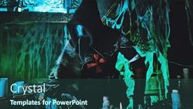  Presentation with bubonic plague - Presentation design having plague-doctor-is-working background and a ocean colored foreground