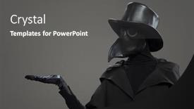  Presentation with points - Slides featuring plague-doctor-points background and a dark gray colored foreground