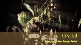  Presentation with mystical - Colorful slide set enhanced with plague-doctor-stands-against backdrop and a tawny brown colored foreground