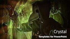  Presentation with old house - Cool new presentation theme with plague-doctor-stands backdrop and a black colored foreground