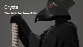  Presentation with cane - Cool new presentation theme with plague-doctor-with-a-cane backdrop and a dark gray colored foreground