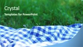  Presentation with picnic - Presentation design enhanced with plaid for picnic on green background and a forest green colored foreground