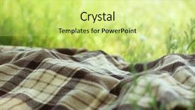  Presentation with picnic - Presentation theme enhanced with plaid for picnic on green background and a soft green colored foreground