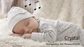  Presentation with sleeping baby - Audience pleasing PPT layouts consisting of plaid lullaby songs and music backdrop and a light gray colored foreground