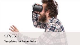  Presentation with crazy - Presentation theme featuring plaid shirt with funny background and a sky blue colored foreground