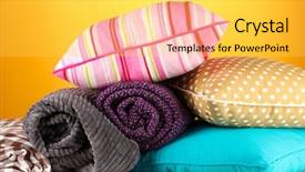  Presentation with yellow color - Amazing theme having plaids and color pillows on yellow background backdrop and a yellow colored foreground