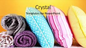  Presentation with yellow color - Beautiful PPT theme featuring plaids and color pillows backdrop and a  colored foreground