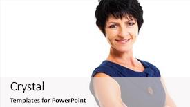  Presentation with middle ages portrait - Amazing PPT theme having plain background - pretty middle aged woman portrait backdrop and a white colored foreground
