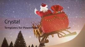  Presentation with falling snow - Presentation enhanced with plain background - santa claus riding on sled background and a red colored foreground