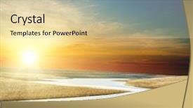  Presentation with plain - Theme enhanced with plain background - sunset over river background and a lemonade colored foreground