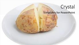  Presentation with potato - Beautiful presentation featuring plain baked potato backdrop and a white colored foreground