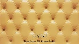  Presentation with leather scrapbook - Theme having plain beige background - biege genuine leather upholstery closeup background and a yellow colored foreground