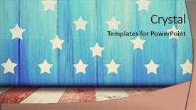  Presentation with national flag of chicago - PPT layouts consisting of plain borders - american national flag on wooden background and a light blue colored foreground