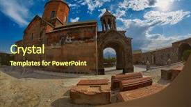  Presentation with armenia - Amazing PPT theme having plain borders - famous khor virap monastery backdrop and a tawny brown colored foreground