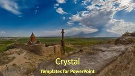  Presentation with armenia - Amazing theme having plain borders - famous khor virap monastery backdrop and a tawny brown colored foreground