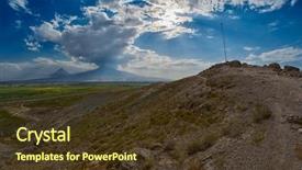  Presentation with armenia - PPT theme with plain borders - famous khor virap monastery background and a tawny brown colored foreground