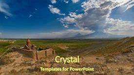  Presentation with armenia - Slide set enhanced with plain borders - famous khor virap monastery background and a tawny brown colored foreground