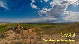 Presentation with armenia - Amazing presentation design having plain borders - famous khor virap monastery backdrop and a tawny brown colored foreground