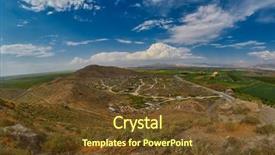  Presentation with armenia - Slides with plain borders - famous khor virap monastery background and a tawny brown colored foreground