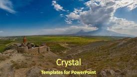  Presentation with armenia - Colorful theme enhanced with plain borders - famous khor virap monastery backdrop and a tawny brown colored foreground