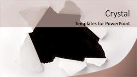  Presentation with black hole - Colorful slide deck enhanced with plain borders - hole ripped in white paper backdrop and a  colored foreground