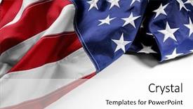  Presentation with national flag of chicago - Cool new slide set with plain borders - part of american national flag backdrop and a white colored foreground