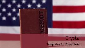  Presentation with broken wall american flag - Audience pleasing slide set consisting of plain borders - passport on american flag background backdrop and a tawny brown colored foreground
