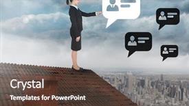  Presentation with lets chat - Theme having plain business card - digital composite of chat profile background and a tawny brown colored foreground