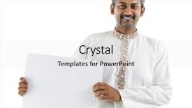  Presentation with indian - Slides having plain business card - mature asian indian businessman holding background and a white colored foreground