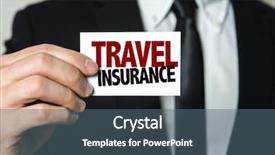  Presentation with business travel - Presentation consisting of plain business card - travel insurance background and a ocean colored foreground