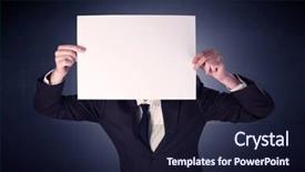  Presentation with blank - Audience pleasing PPT theme consisting of plain business card - young businessman hiding behind backdrop and a  colored foreground