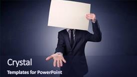  Presentation with notepad blank lined paper - Audience pleasing slide set consisting of plain business card - young businessman hiding behind backdrop and a  colored foreground