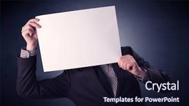  Presentation with notepad blank lined paper - Audience pleasing presentation consisting of plain business card - young businessman hiding behind backdrop and a  colored foreground