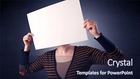  Presentation with young woman diagnosis of sti - PPT layouts enhanced with plain business card - young casual woman hiding behind background and a wine colored foreground