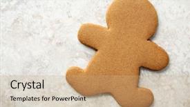  Presentation with simple plain - Cool new PPT theme with plain gingerbread man on marble backdrop and a coral colored foreground