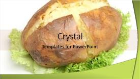  Presentation with plain - Beautiful PPT theme featuring plain jacket potato with lettuce backdrop and a coral colored foreground
