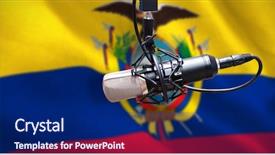  Presentation with ecuador - Beautiful slide deck featuring plain metallic silver - condenser microphone against digitally generated backdrop and a navy blue colored foreground