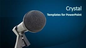  Presentation with digital earth abstract blue - Audience pleasing PPT theme consisting of plain metallic silver - digital composite of microphone backdrop and a  colored foreground